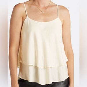 Elegant Cream Tiered Satin Women's Top